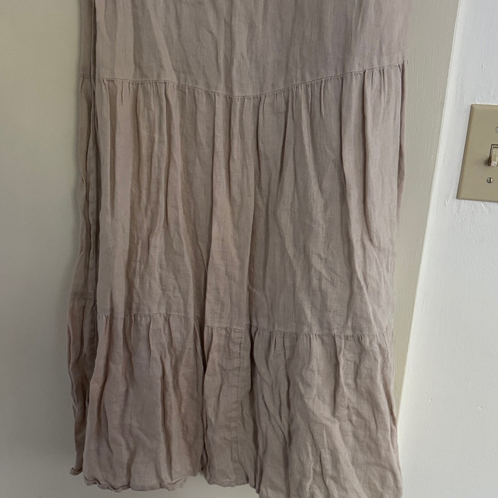 Linen puffy sleeve dress - Picture 3 of 6
